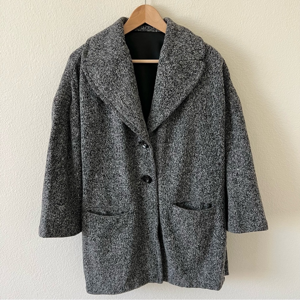 ATM Anthony Thomas Melillo Heathered Gray Oversized Fleece Over Coat Small - Picture 6 of 14